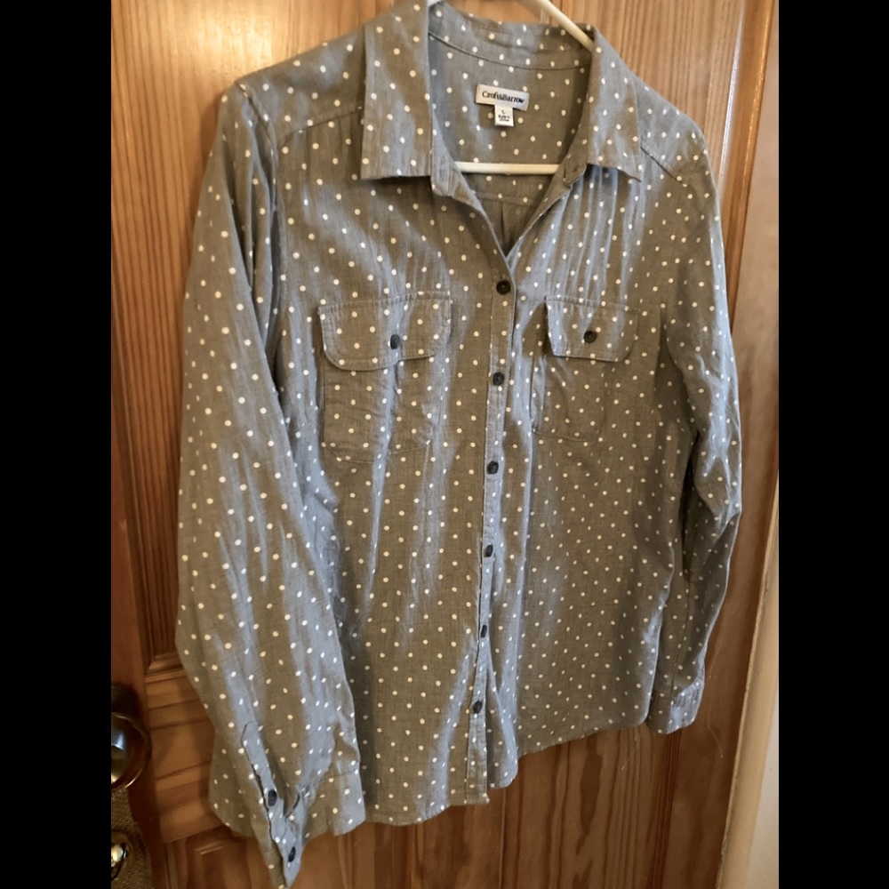 Croft & Barrow polka dot blouse - Picture 1 of 3